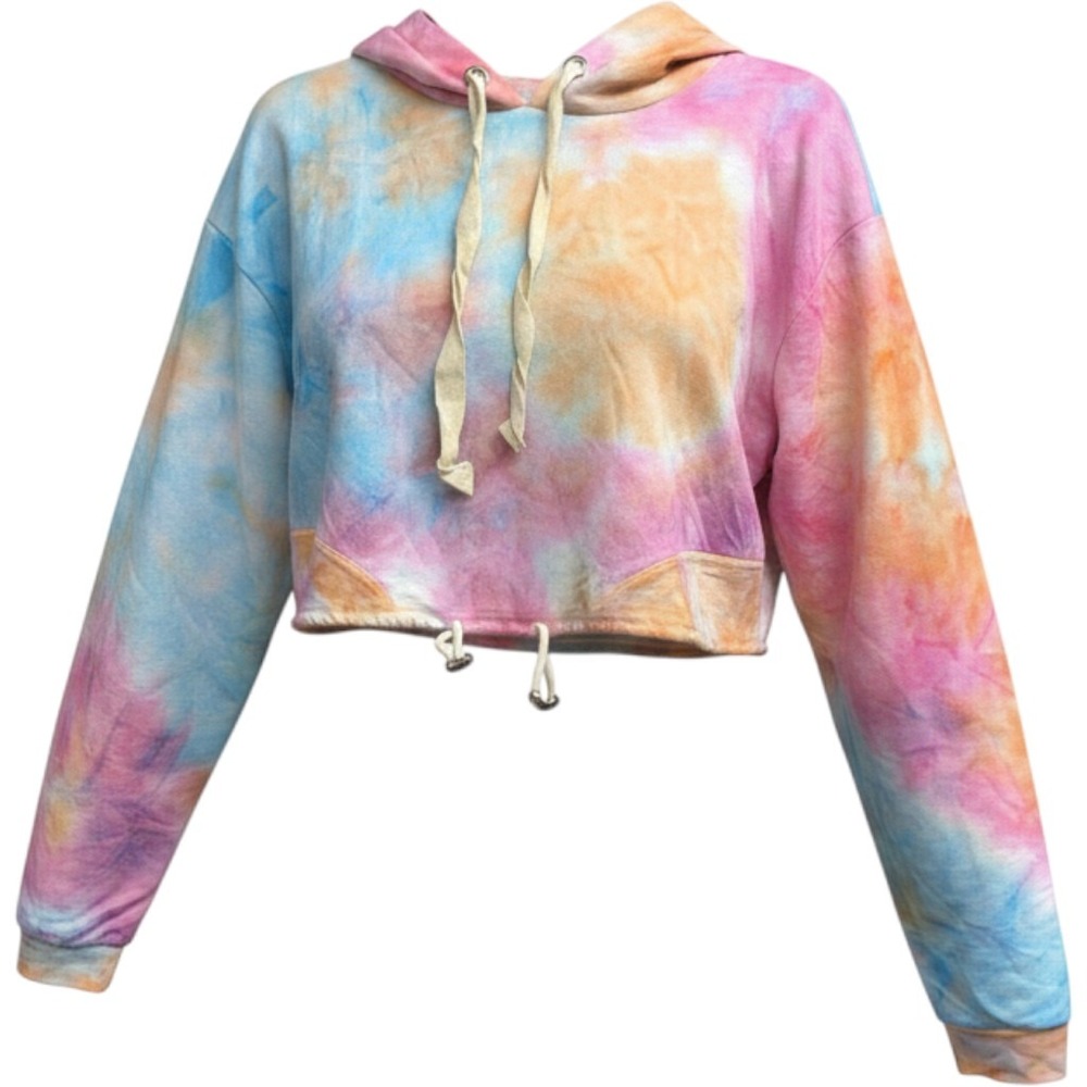 Rosevelvet Tie Dye 2 Piece Set Womens Medium Cropped Hoodie Wide Leg Pants